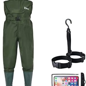 Bootfoot Fishing Chest Waders for Men Women with Boots 2-Ply Nylon/PVC Waterproof Hunting Waders with Boots Hanger