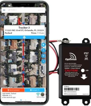 Optimus Wired GPS Tracker for Vehicles – Easy Installation on Car’s Battery – Low Cost Subscription Plan Options
